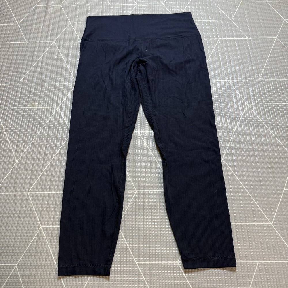 Lululemon Align Ribbed High-Rise Pant 25" Sz 12 Black LW5FJTS EUC